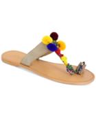 Mia Dulcia Pom-pom Flat Sandals Women's Shoes