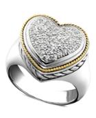 Balissima By Effy Diamond Diamond Heart Ring (1/5 Ct. T.w.) In 18k Gold And Sterling Silver