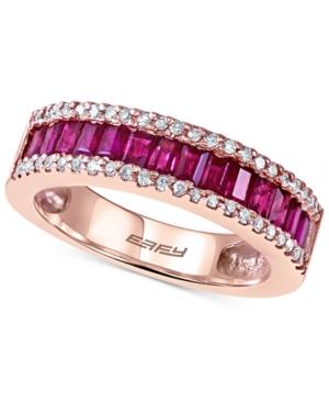Effy Ruby (1 Ct. T.w.) And Diamond (1/5 Ct. T.w.) Ring In 14k Rose Gold