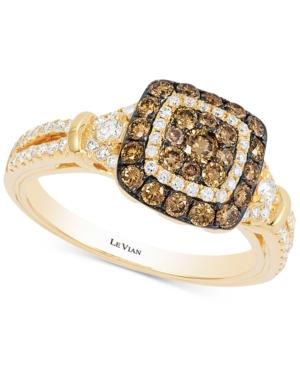 Le Vian Chocolatier Diamond Square Halo Ring (7/8 Ct. T.w.) In 14k Gold