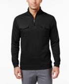 Tasso Elba Men's Quarter-zip Faux Suede-trimmed Pullover, Only At Macy's