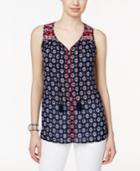 Style & Co. Printed Sleeveless Peasant Top, Only At Macy's