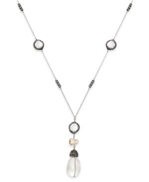 Paul & Pitu Naturally Two-tone Crystal & Cultured Freshwater Pearl Pendant Necklace