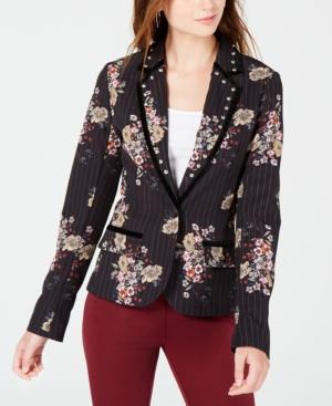 Xoxo Juniors' Velvet-trimmed Printed Blazer