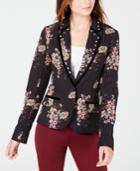 Xoxo Juniors' Velvet-trimmed Printed Blazer