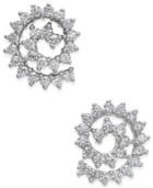 Diamond Spiral Stud Earrings (1 Ct. T.w.) In 14k White Gold