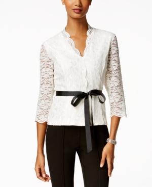 Alex Evenings Scalloped Lace Blouse