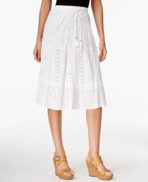 Ny Collection Embroidered Sequined A-line Skirt