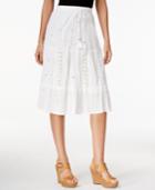 Ny Collection Embroidered Sequined A-line Skirt