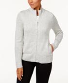 Karen Scott Long-sleeve Zip Cardigan, Only At Macy's