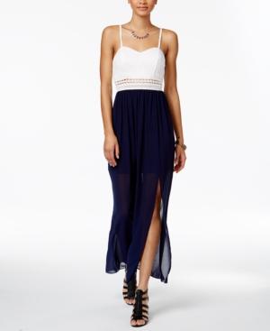Bcx Juniors' Mixed-media Maxi Dress