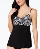 Miraclesuit Between The Pleats Printed Underwire Tankini Top Women's Swimsuit