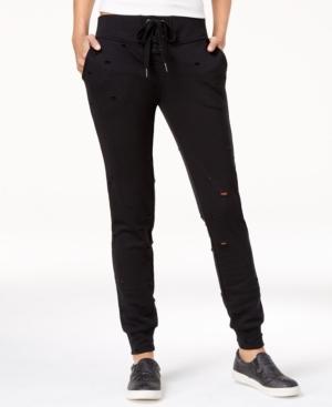 Almost Famous Lace-up Ripped Jogger Pants