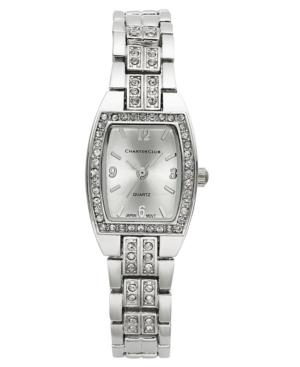 Charter Club Women's Silver-tone Crystal Bracelet Watch 28mm