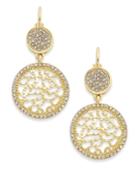 Inc International Concepts Gold-tone Filigree Disc And Pave Drop Earrings, Only At Macy's