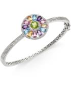 Multi-stone (4 5/8 Ct.t.w.) Circle Bangle Bracelet In Sterling Silver