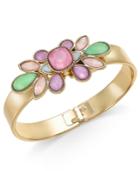 Charter Club Gold-tone Crystal Flower Polished Hinged Bangle Bracelet, Only At Macy's