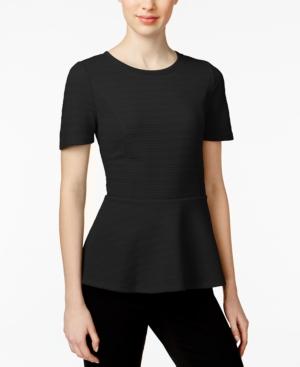 Kensie Ribbed Peplum Top