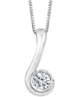 Diamond (1/2 Ct. T.w.) 18 Pendant Necklace In 14k White Gold