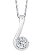 Diamond (1/2 Ct. T.w.) 18 Pendant Necklace In 14k White Gold