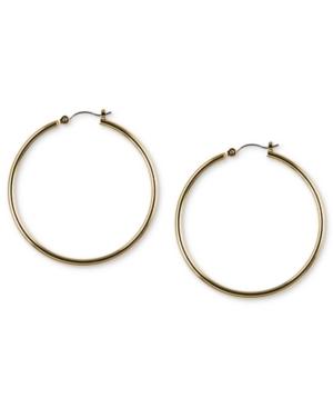Nine West Gold-tone 2 Tube Hoop Earrings