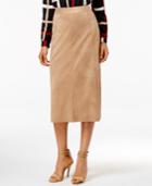 Alfani Faux-suede Midi Pencil Skirt, Only At Macy's