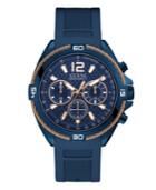 Guess Men's Chronograph Blue Silicone Bracelet Watch 47mm