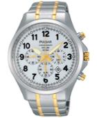 Pulsar Men's Solar Chronograph Two-tone Stainless Steel Bracelet Watch 43mm Px5041