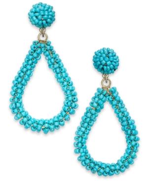 I.n.c. Gold-tone Beaded Teardrop Drop Earrings, Created For Macy's