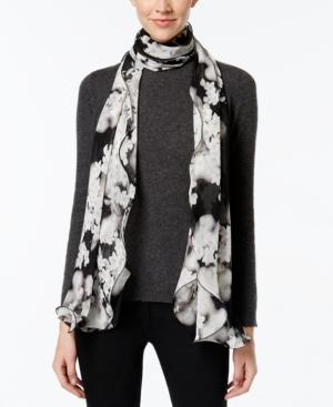 Calvin Klein Tonal Floral Oblong Ruffle Scarf