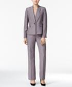 Le Suit Micro-stripe Single-button Pantsuit
