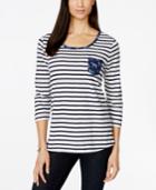 Style & Co. Mixed-print Button-back Top, Only At Macy's