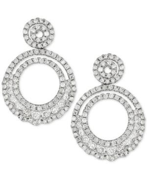 Diamond Double Circle Drop Earrings (1-1/8 Ct. T.w.) In 14k White Gold
