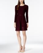 Jessica Howard Petite Pintucked Belted A-line Dress