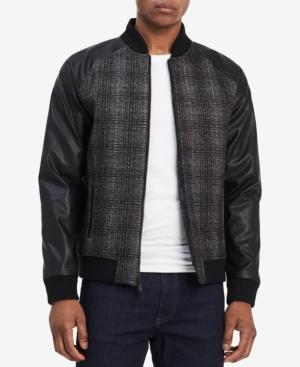 Calvin Klein Men's Checked Multi-media Baseball Jacket