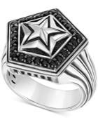 Scott Kay Men's Black Sapphire Star Ring (1-1/4 Ct. T.w.) In Sterling Silver