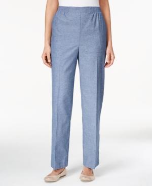 Alfred Dunner Petite Straight-leg Pull-on Denim Pants