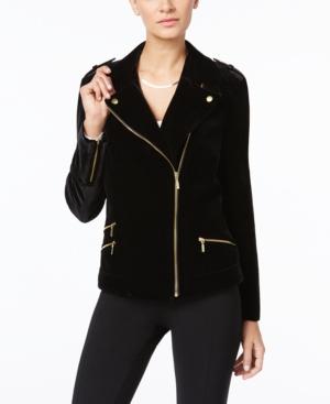 Inc International Concepts Petite Velvet Moto Jacket, Only At Macy's