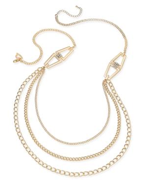Thalia Sodi Gold-tone Geo Pave Multi-strand Necklace, Only At Macy's