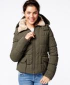 Maralyn & Me Faux-fur-trim Quilted Bomber Jacket