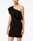 Emerald Sundae Juniors' Ruffled One-shoulder Dress