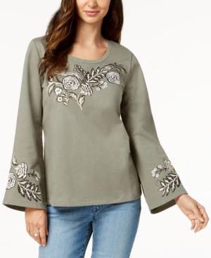 Style & Co Cotton Embroidered Top, Created For Macy's