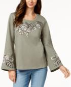 Style & Co Cotton Embroidered Top, Created For Macy's
