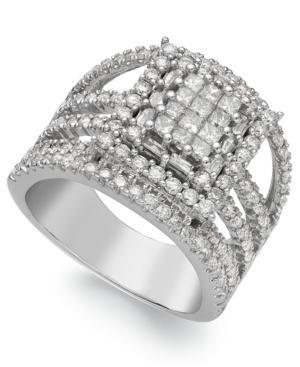 14k Gold Diamond Multi-row Square Ring (2 Ct. T.w.)