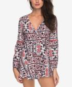 Roxy Juniors' Twilight Adventure Printed Crochet-trimmed Romper