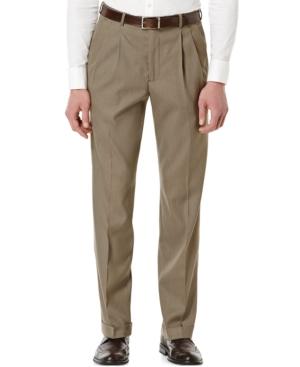 Perry Ellis Double-pleated Classic-fit Sharkskin Dress Pants