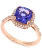 Tanzanite (2-1/4 Ct. T.w) And Diamond (1/4 Ct. T.w.) Ring In 14k Rose Gold