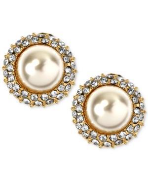 Anne Klein Gold-tone Simulated Pearl Stud Earrings