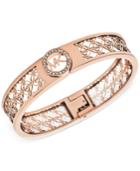 Michael Kors Rose Gold-tone Clear Open Monogram Bracelet