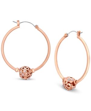 Guess Rose Gold-tone Fireball Hoop Earrings